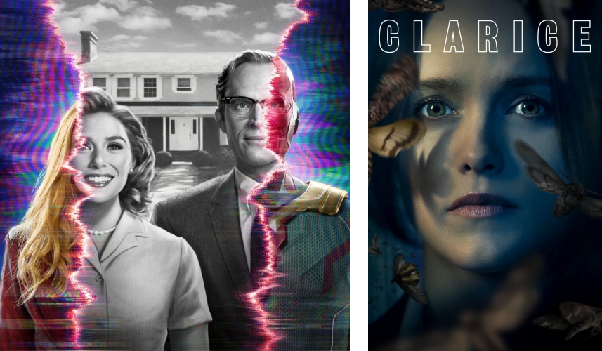 TV covers of WandaVision and Clarice